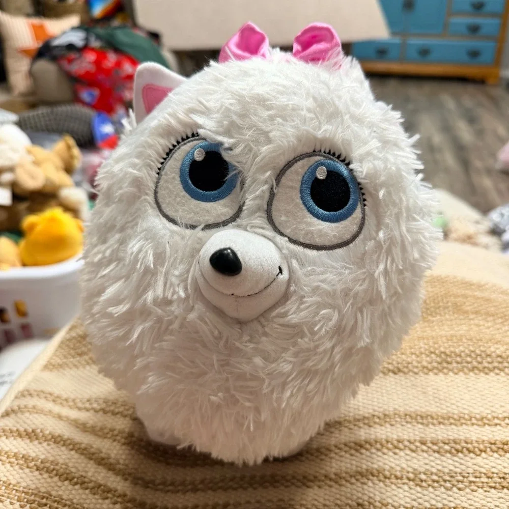 Build-A-Bear Gidget Secret Life of Pets 2 White Pomeranian Dog Plush Pink Bow